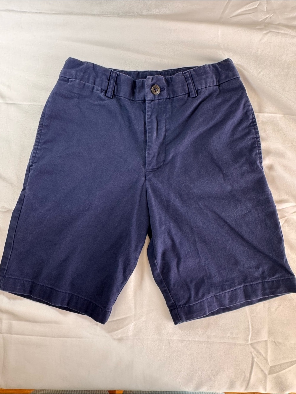 Polo Ralph Lauren Boys Navy Flat-Front Cotton Shorts size 12 adjustable